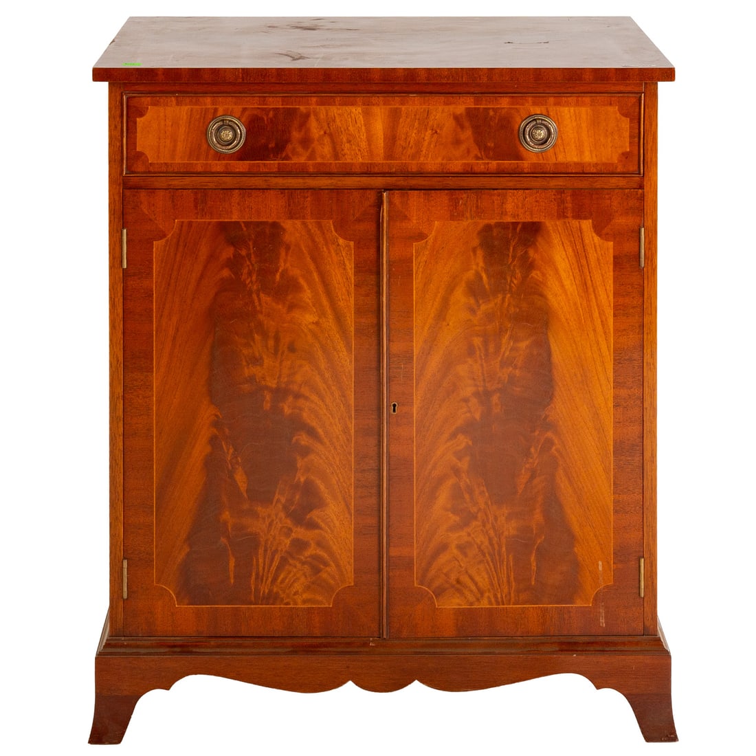 Federal Style Banded Mahogany Flip Top Bar Cabinet (1 of 5)