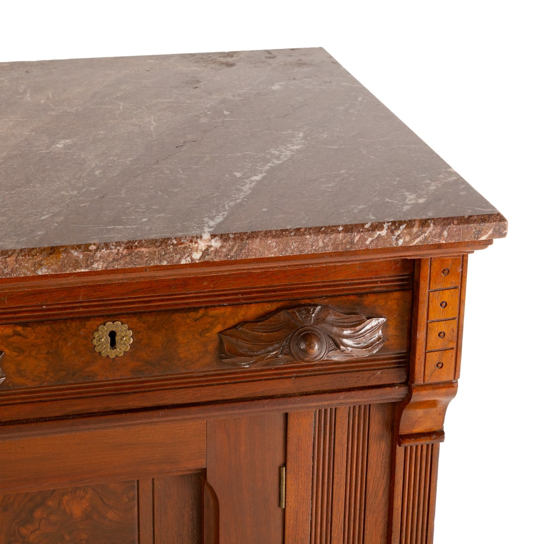 Victorian Walnut Marble Top Server - 2