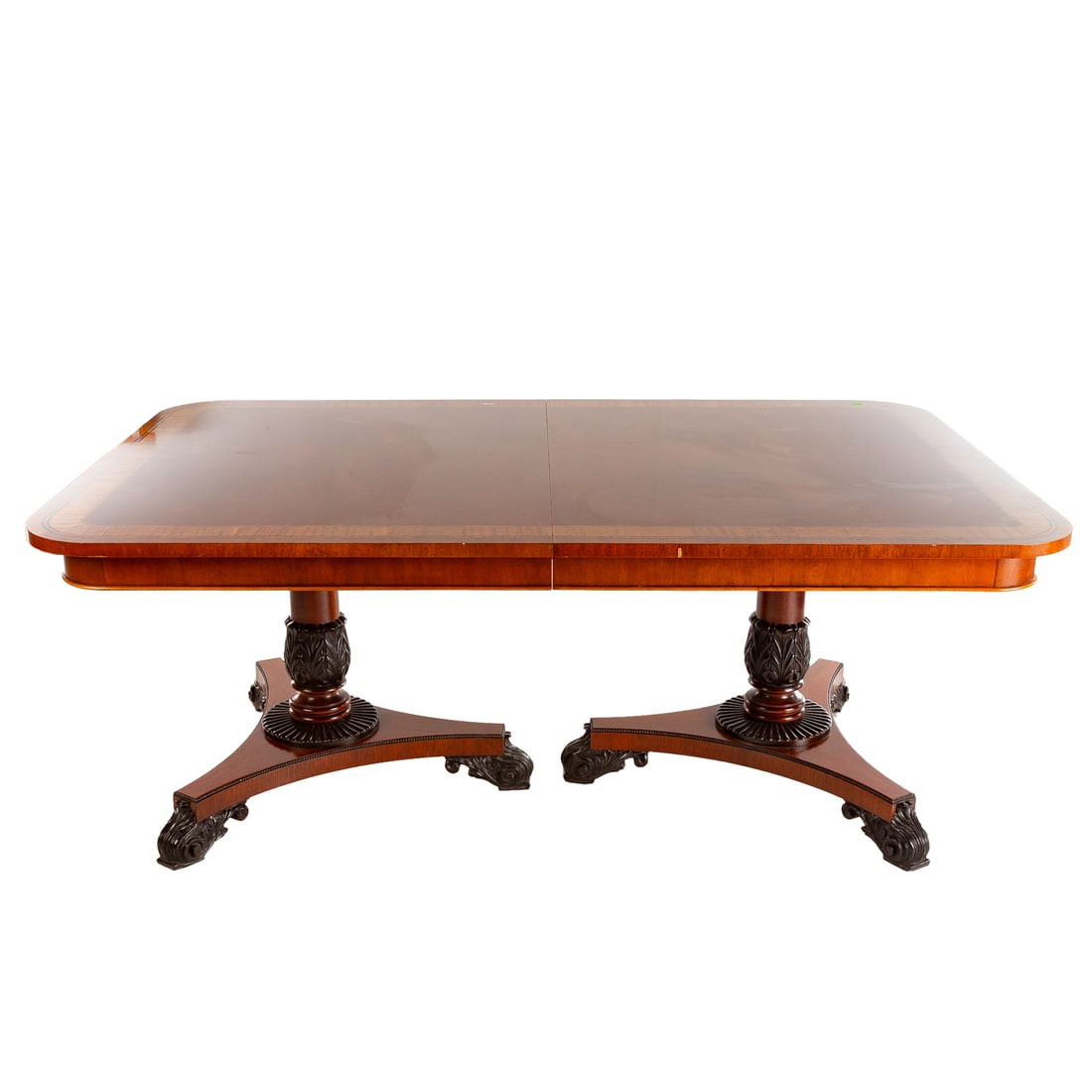 Baker Mahogany Inlaid Double Pedestal Dining Table (1 of 5)