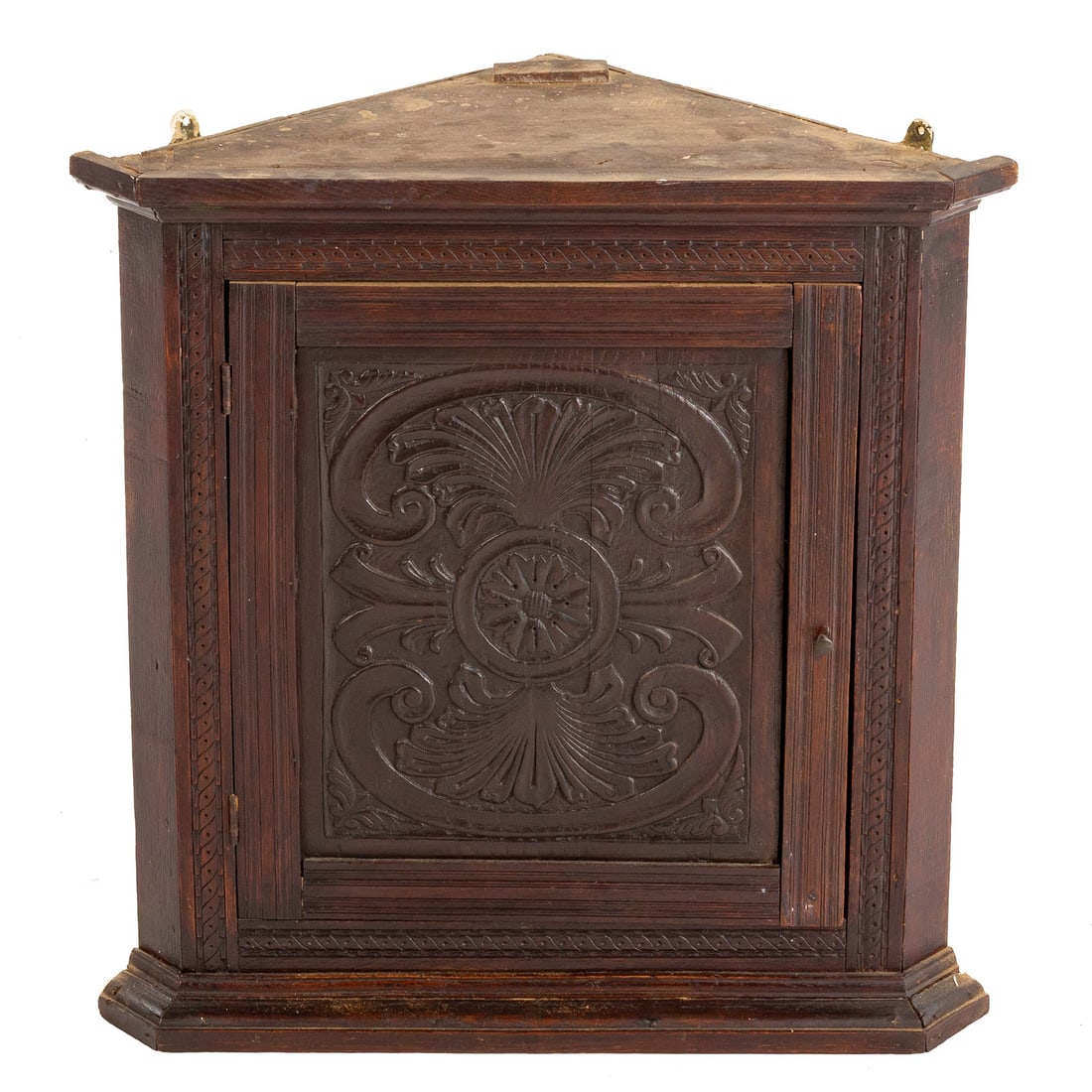 English Vernacular Carved Hanging Corner Cabinet (1 of 5)