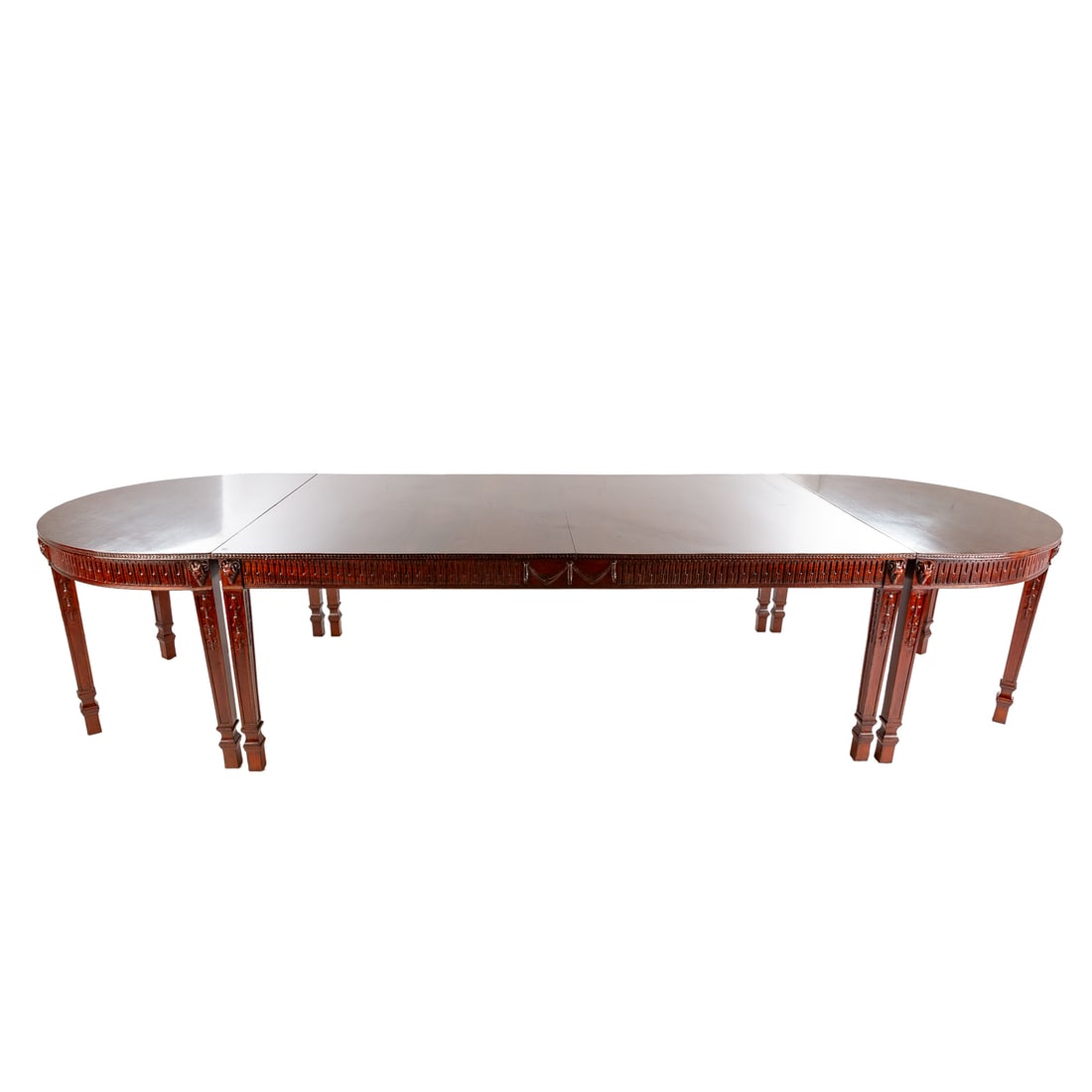 Hepplewhite Style Three Part Mahogany Dining Table (1 of 4)