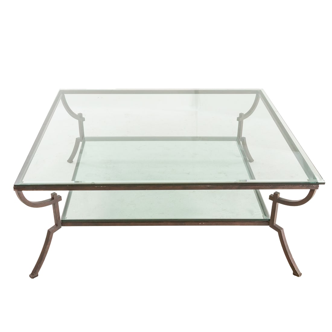 Contemporary Metal & Glass Coffee Table (1 of 3)