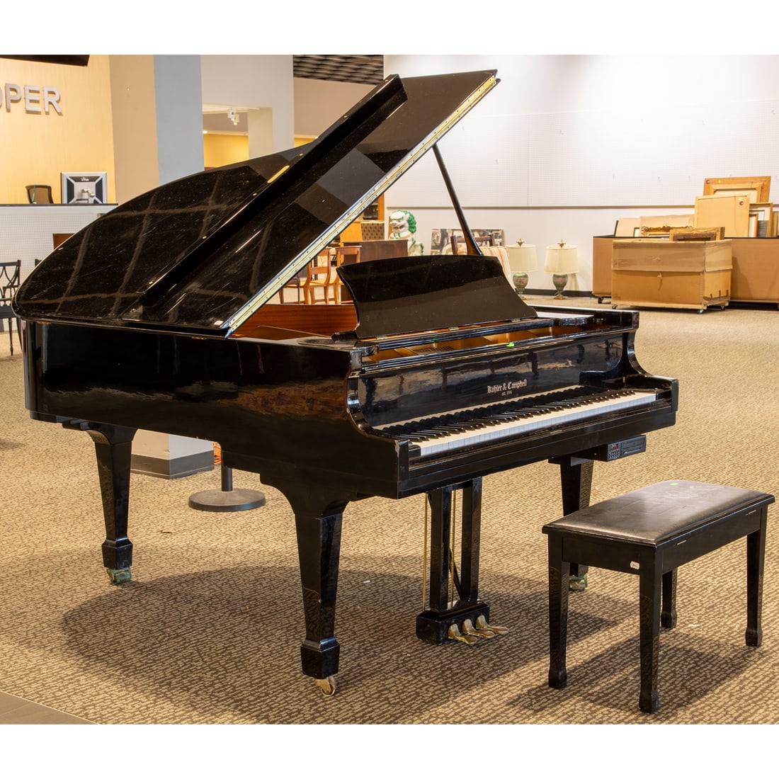 Kohler & Campbell Ebonized Grand Piano with Player (1 of 12)