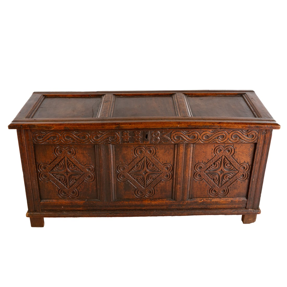 William & Mary Style Carved Oak Blanket Chest (1 of 4)