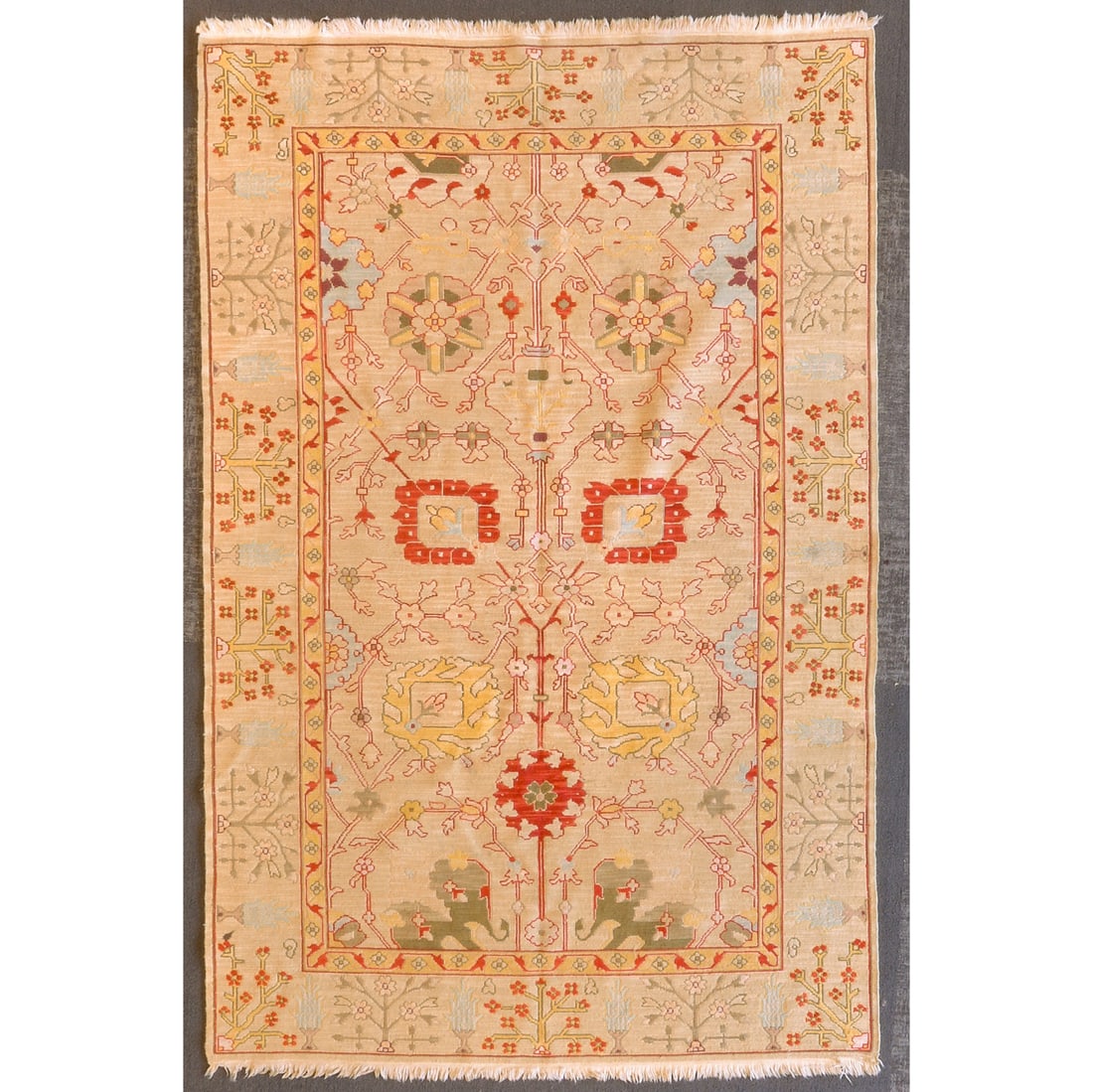 Nourmak Rug, India, 5.10 x 8.11: Modern, hand-knotted, wool pile