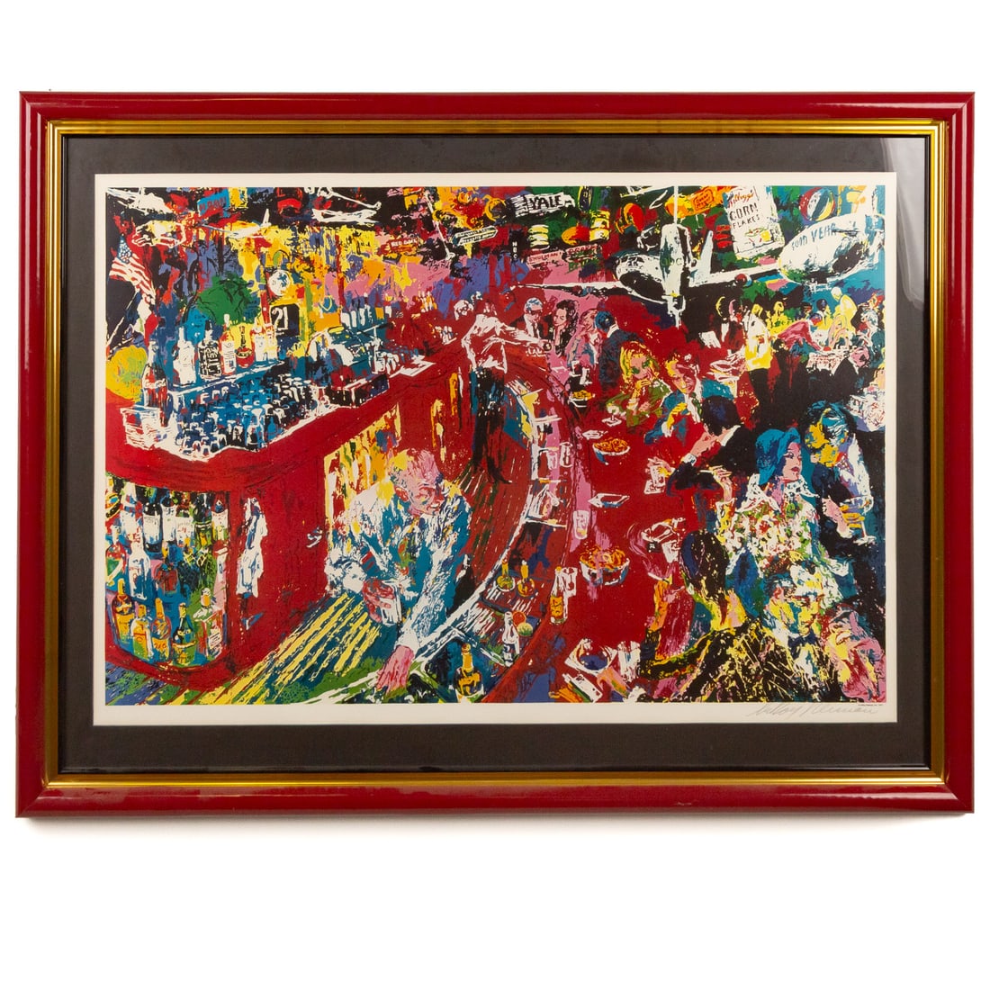 LeRoy Neiman. "Bar 21," serigraph: (American, 1921-2012) Serigraph in colors, 1987, limited special edition, signed lr, sight size: 24 x 35 in., framed size" 31 3/4 x 41 in. Provenance: Acquired Renaissance Fine Arts, University