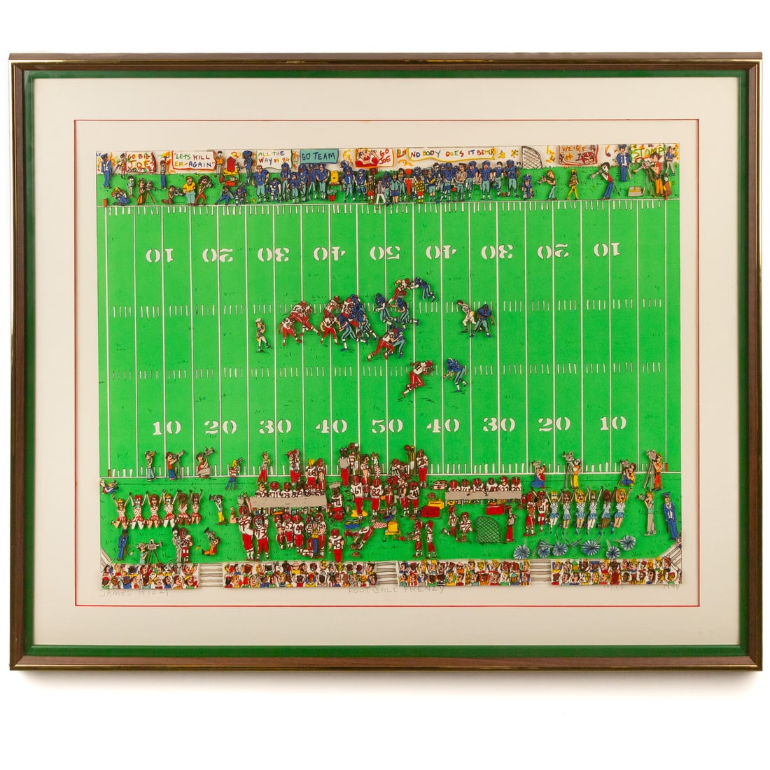 James Rizzi. "Football Frenzy," silkscreen (1 of 6)