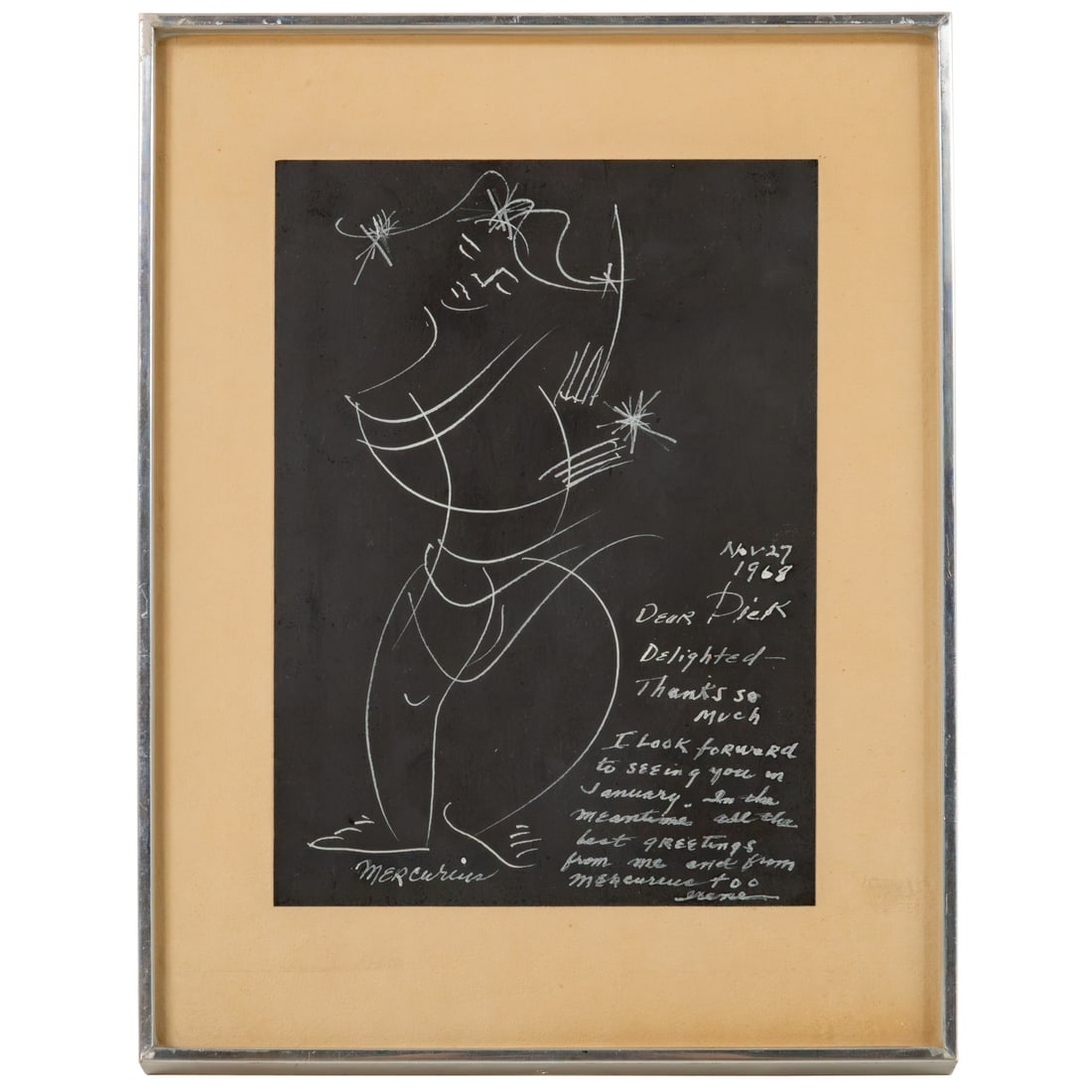 Irene Rice Pereira. "Mercurius," ink (1 of 5)