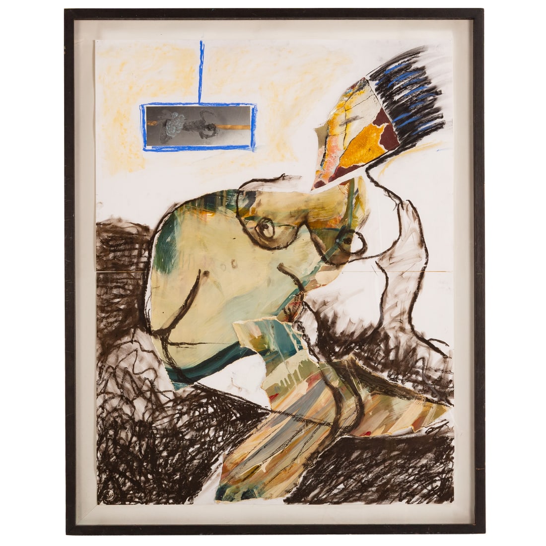 Artist Unknown. Figurative Abstraction, mixed media (1 of 4)