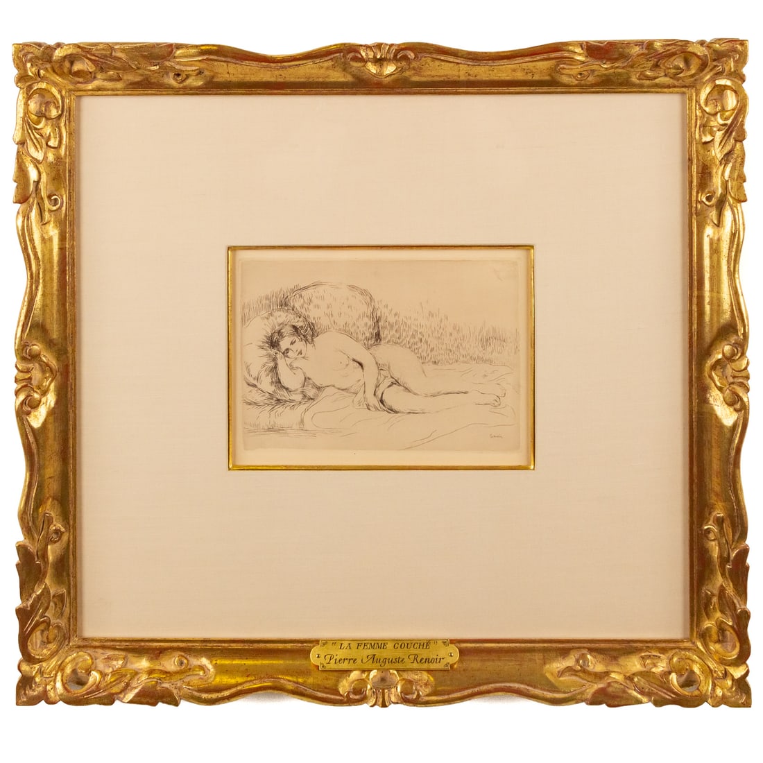 Pierre Auguste Renoir, "La Femme Couche," etching (1 of 4)