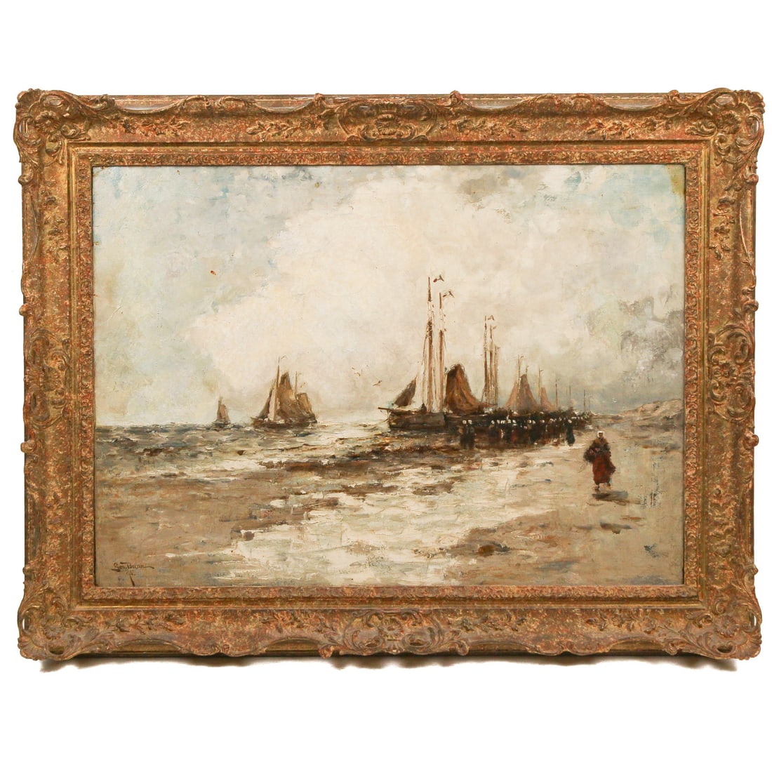 George Bunn. Fishing Vessels Along the Shore, oil (1 of 5)