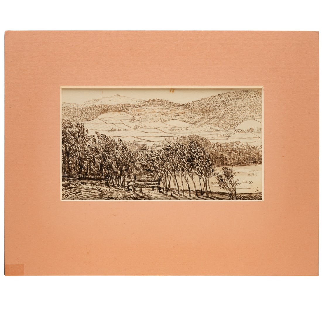 John Ruskin. "Buxton-from Athelslane Terrace," ink (1 of 6)