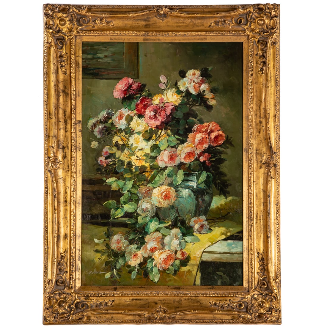 Artist Unknown. Floral Still Life, oil (1 of 4)