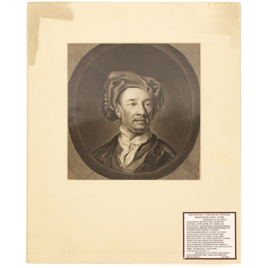 Attributed to George White. Portrait of J.B. Monoyer, drawing (1 of 5)