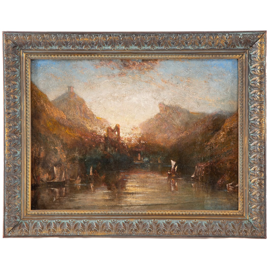 Attributed to William Linton. "Boss Castle, Cornwall," oil (1 of 5)