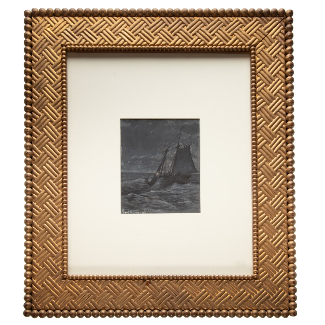 Frederick Schiller Cozzens. Ship at Night, gouache (1 of 5)