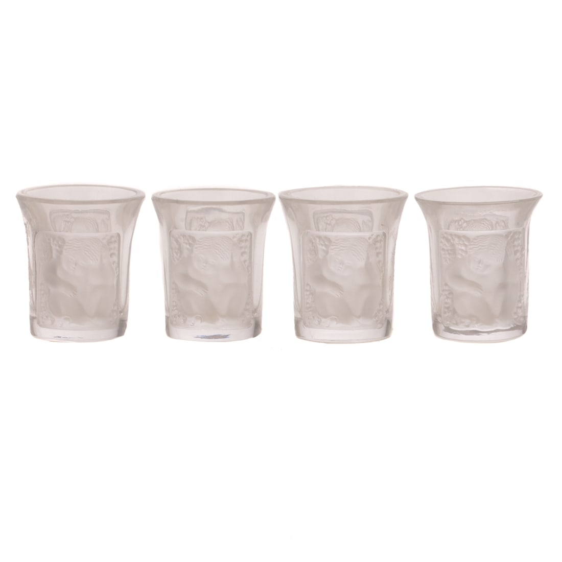 Four Lalique "Les Enfants" Shot Glasses (1 of 3)