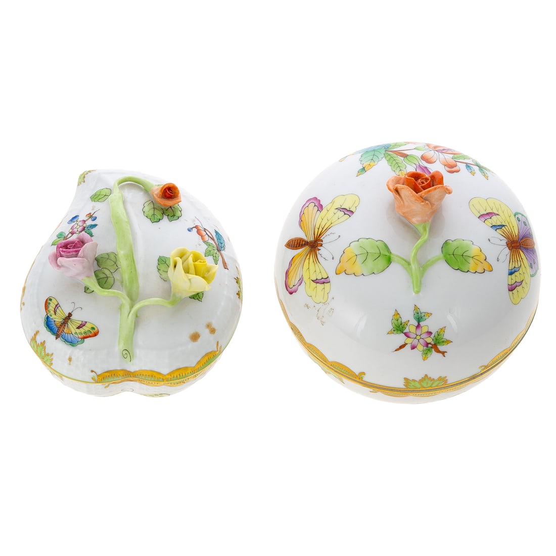 Two Herend Porcelain "Queen Victoria" Lidded Boxes (1 of 6)