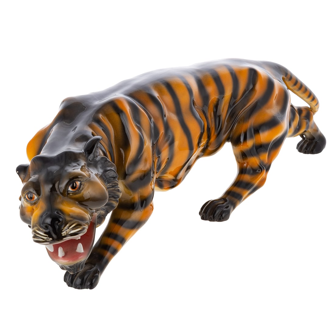 An Italian Glazed Ceramic Tiger Figure (1 of 7)