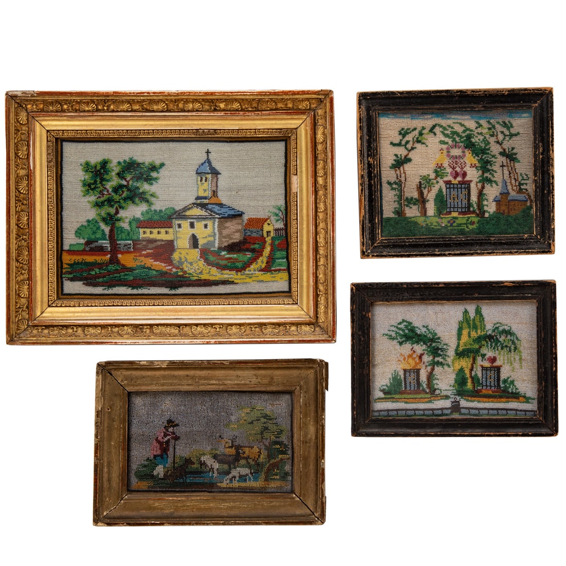 Four Framed French Beadwork Images (1 of 6)