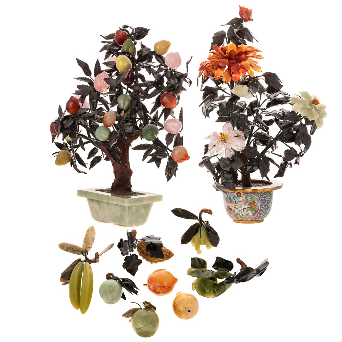 Two Chinese Mineral Trees & Fruit (1 of 4)