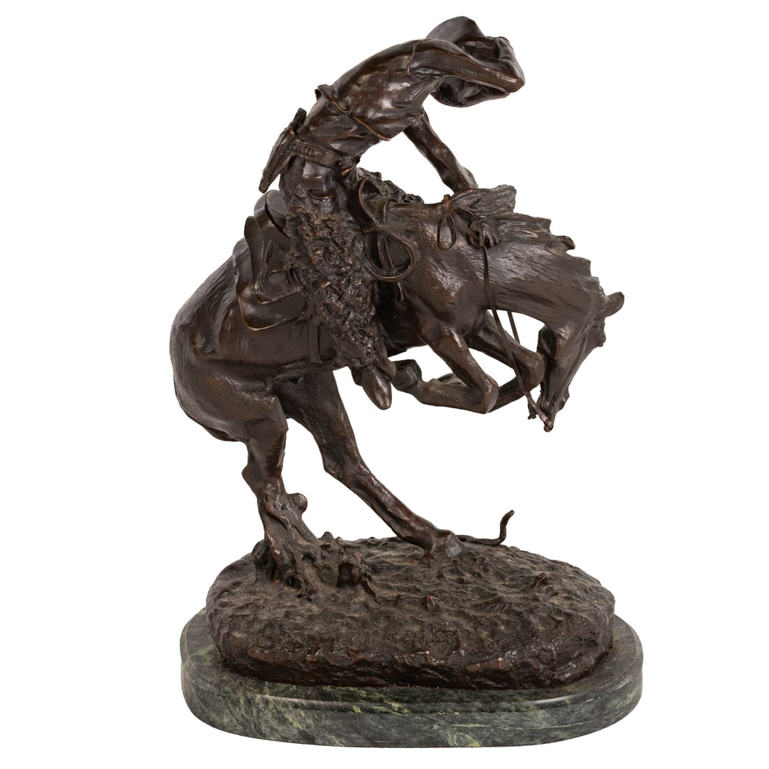 After Frederick Remington "Rattlesnake," bronze - 2