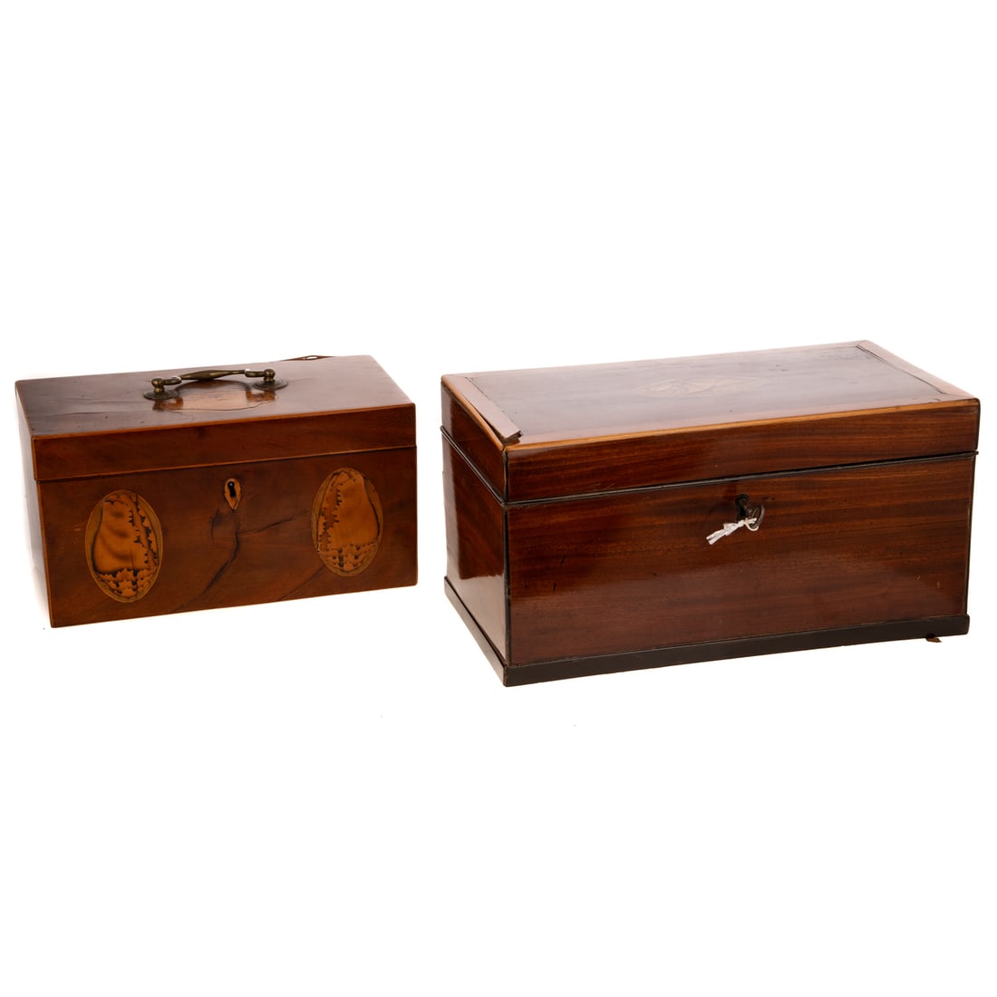 Two English Mahogany Tea Caddies (1 of 4)