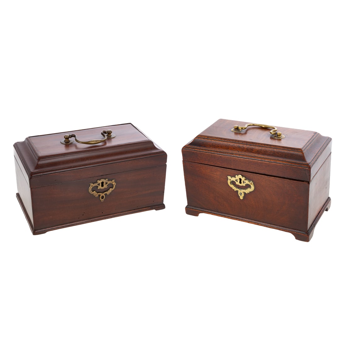 Two English Georgian Mahogany Tea Caddies (1 of 7)