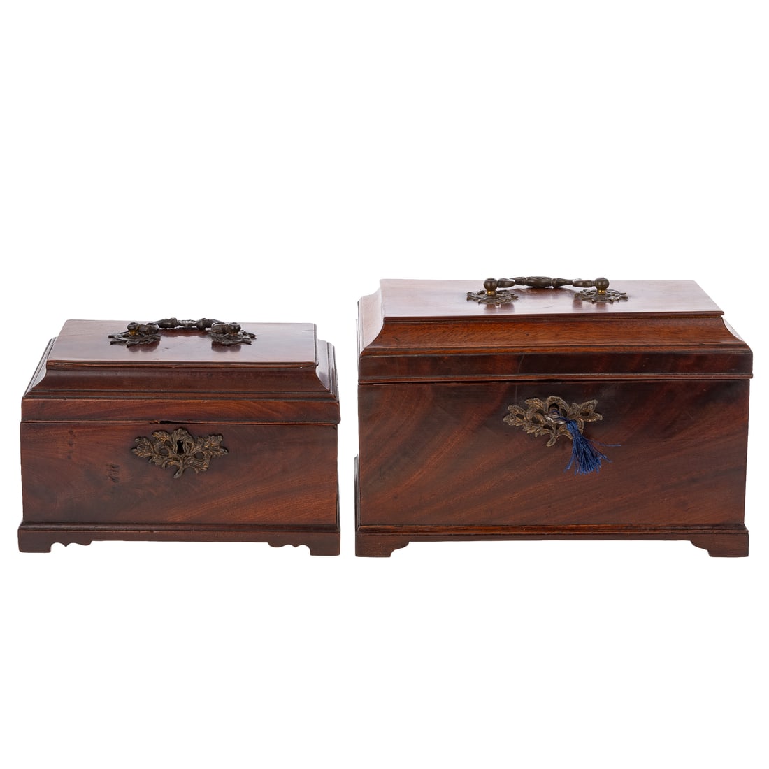 Two English Mahogany Tea Caddies (1 of 5)