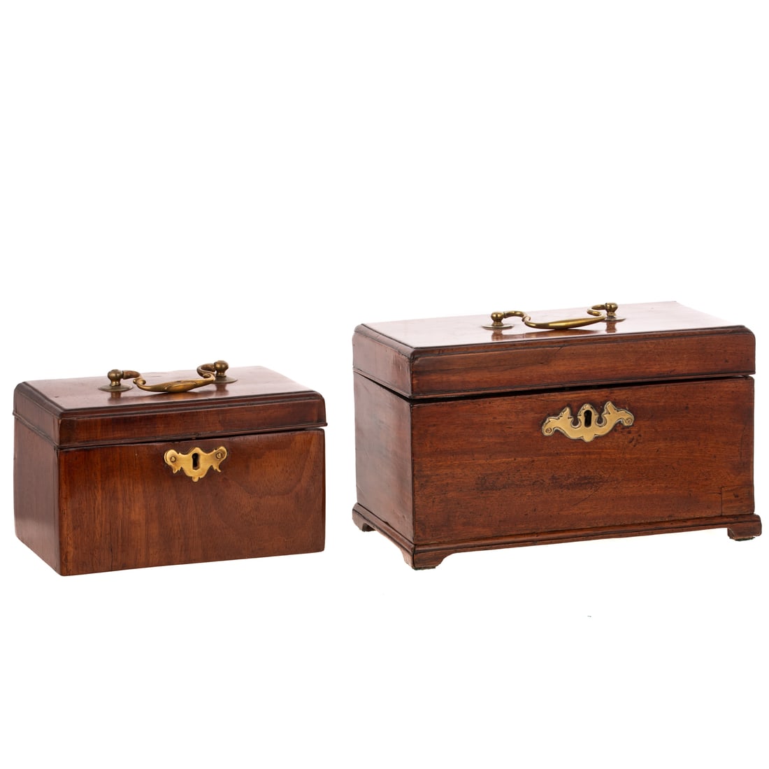 Two 19th Century English Mahogany Tea Caddies (1 of 4)