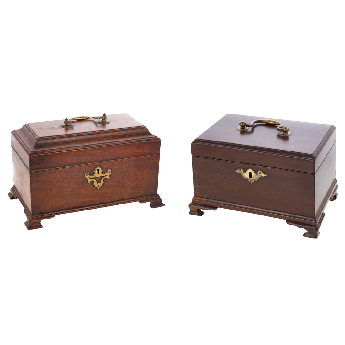 Two Georgian Mahogany Tea Caddies (1 of 7)
