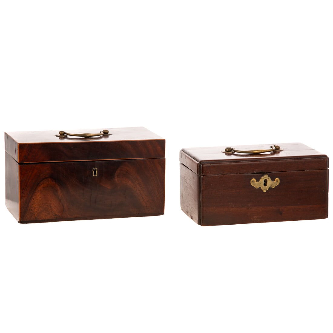 Two English Georgian Mahogany Tea Caddies (1 of 3)