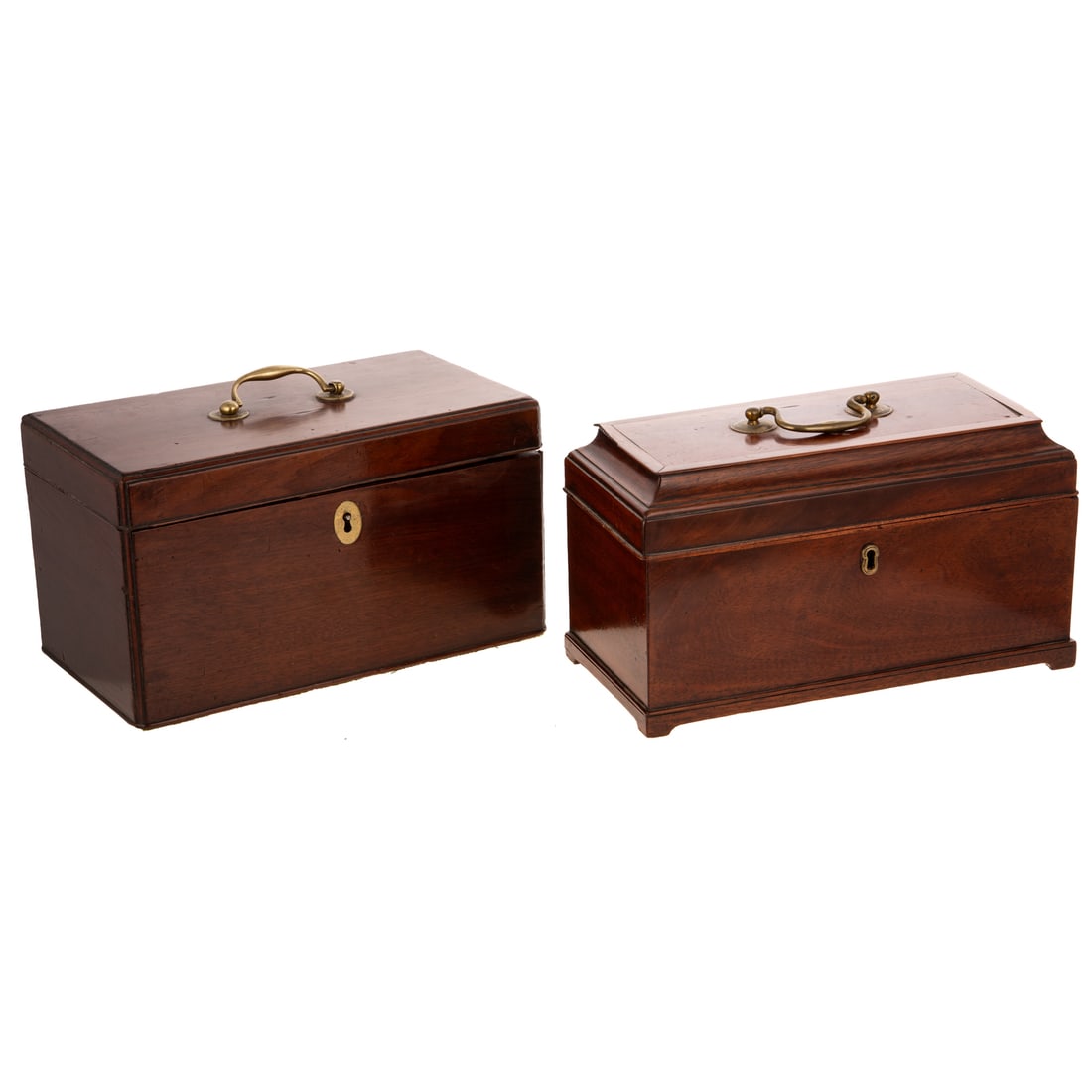 Two English Mahogany Tea Caddies (1 of 4)