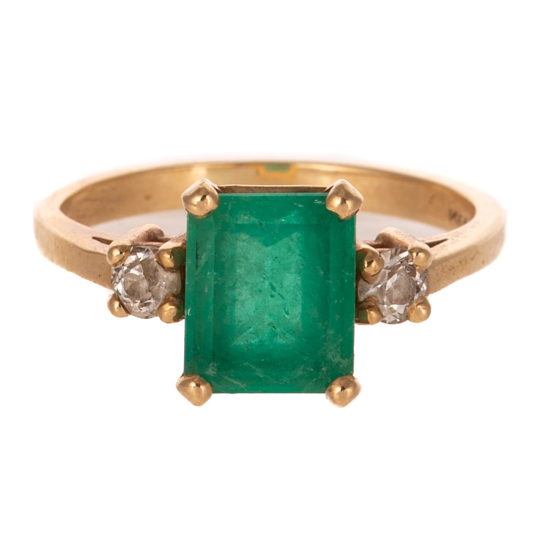 A Classic Emerald & Diamond Ring in 14K (1 of 5)