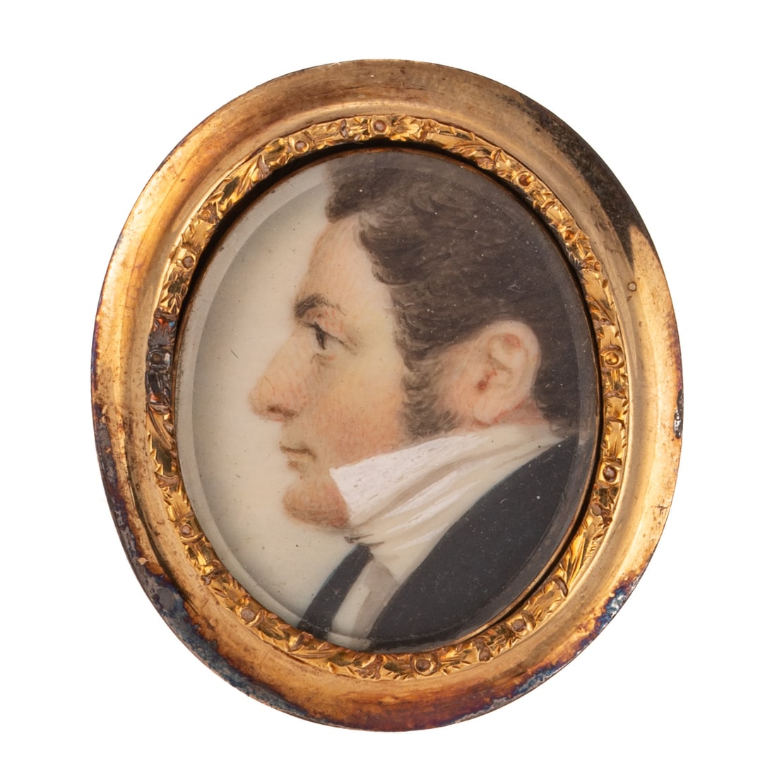 An Antique Portrait Miniature Brooch in 10K (1 of 3)