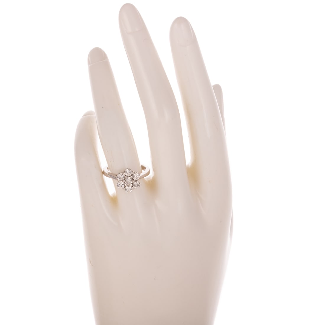 A Diamond Cluster Ring in 14K - 4