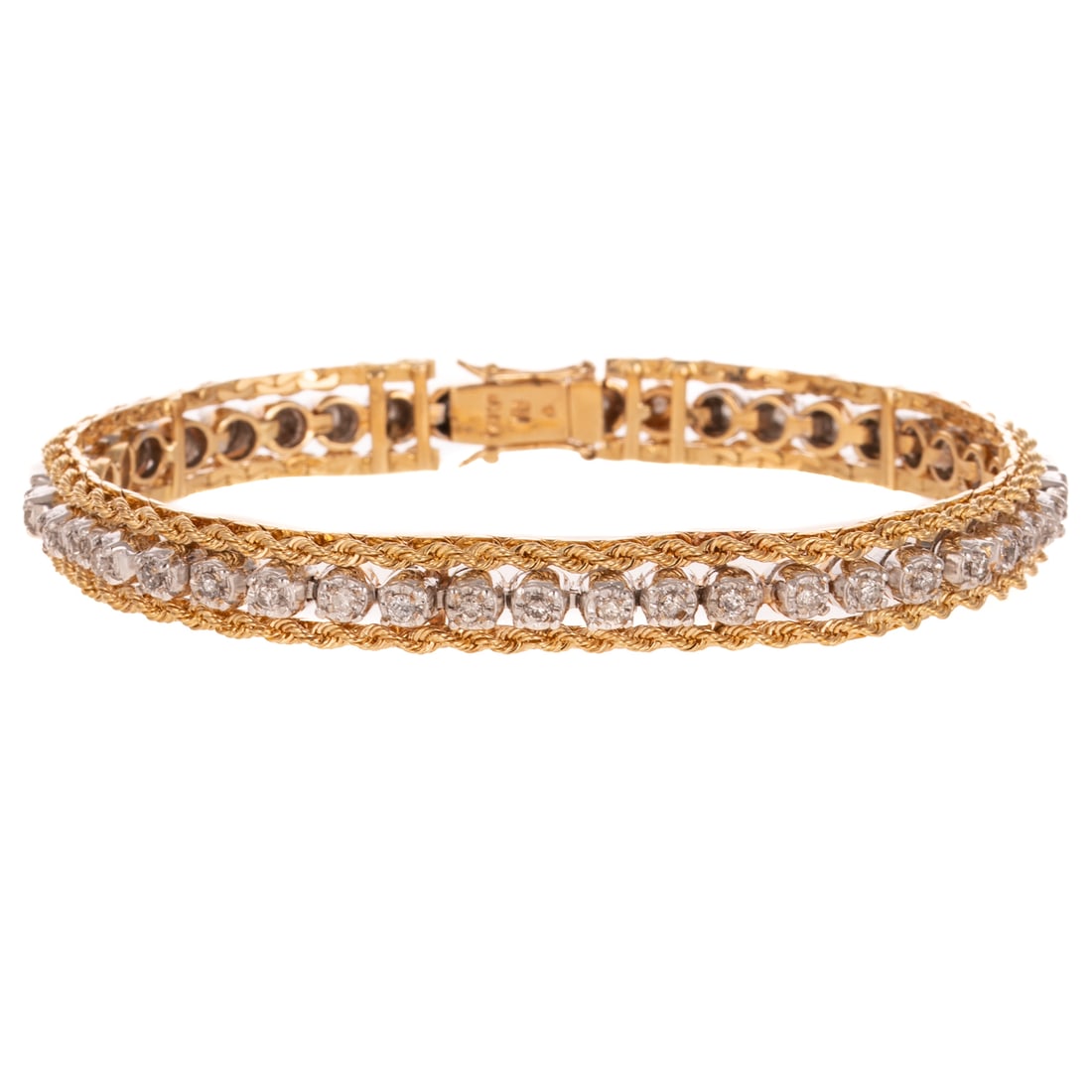 A Diamond Line & Double Rope Bracelet in 14K (1 of 4)