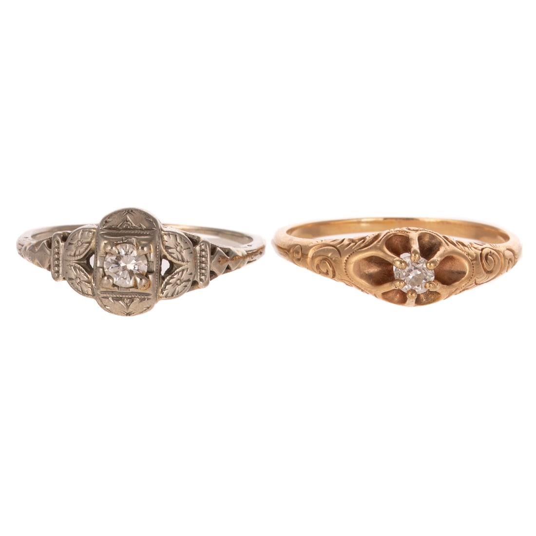 Two Vintage Diamond Rings in 14K (1 of 4)