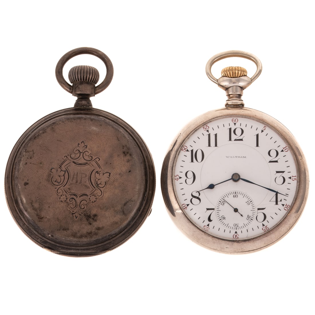 A Waltham Mixed Metal & Droz & Ferret Pocket Watch in Silver (1 of 6)
