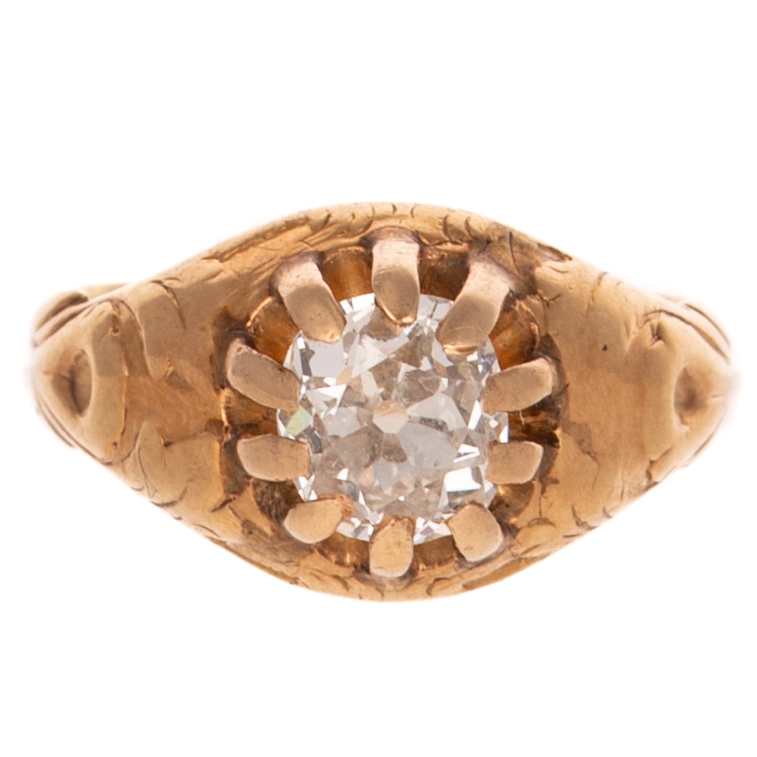 An 0.85 ct Old Mine Cut Diamond Ring in 14K (1 of 4)