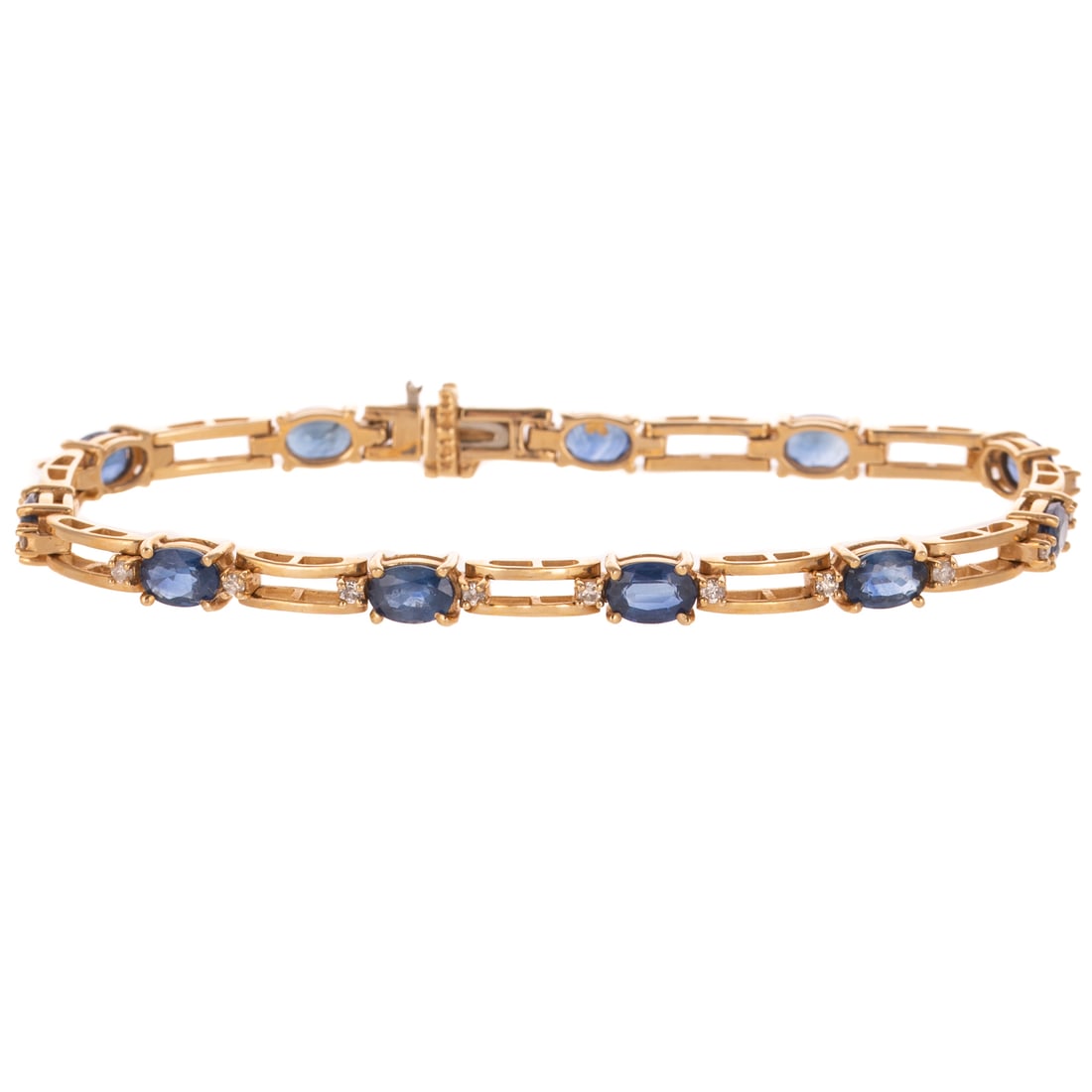 A 6.50 ctw Sapphire & Diamond Bracelet in 14K (1 of 4)