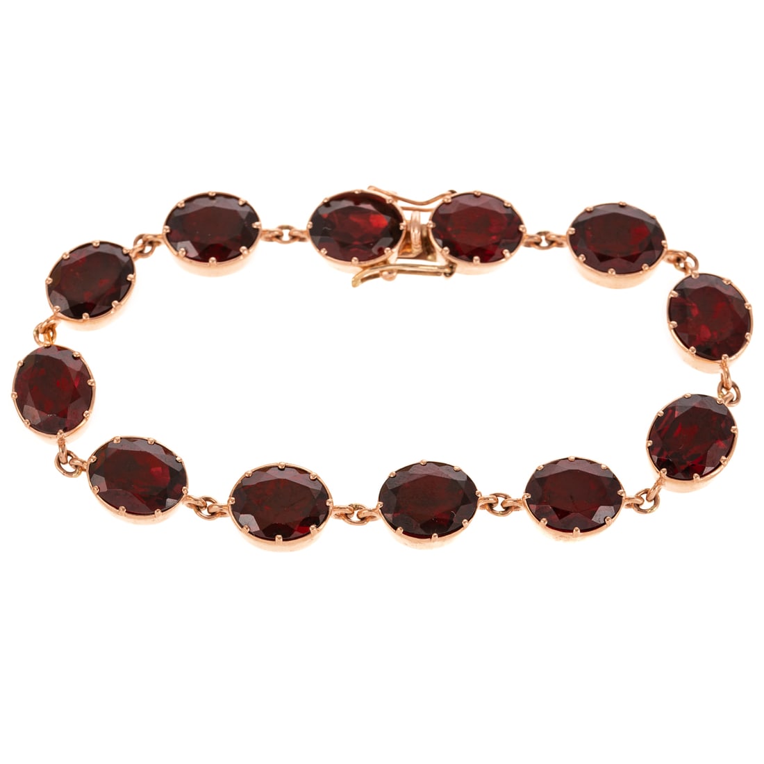 A 32.00 ctw Garnet Line Bracelet in 14K (1 of 4)