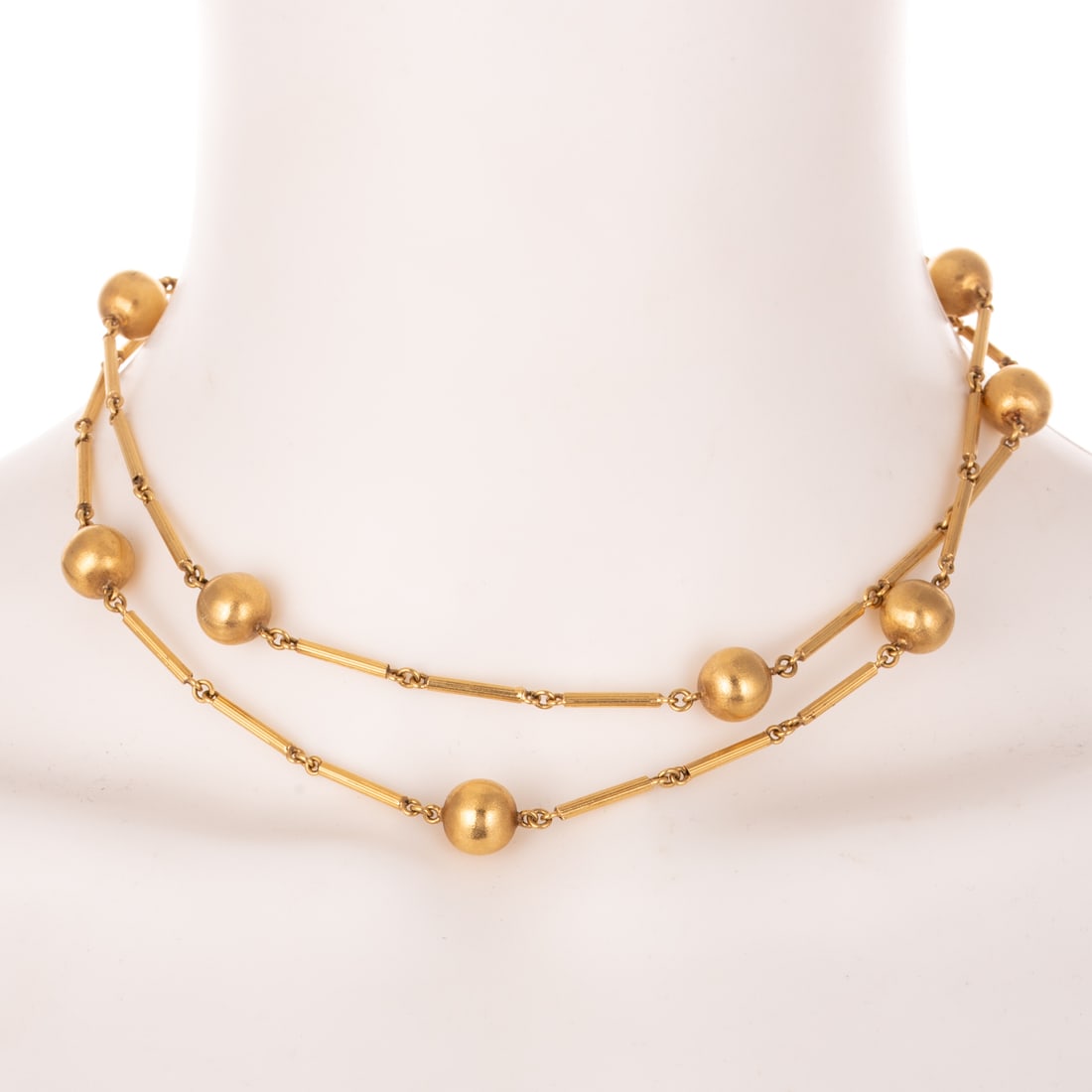 A Bead & Bar Station Necklace in 18K (1 of 4)