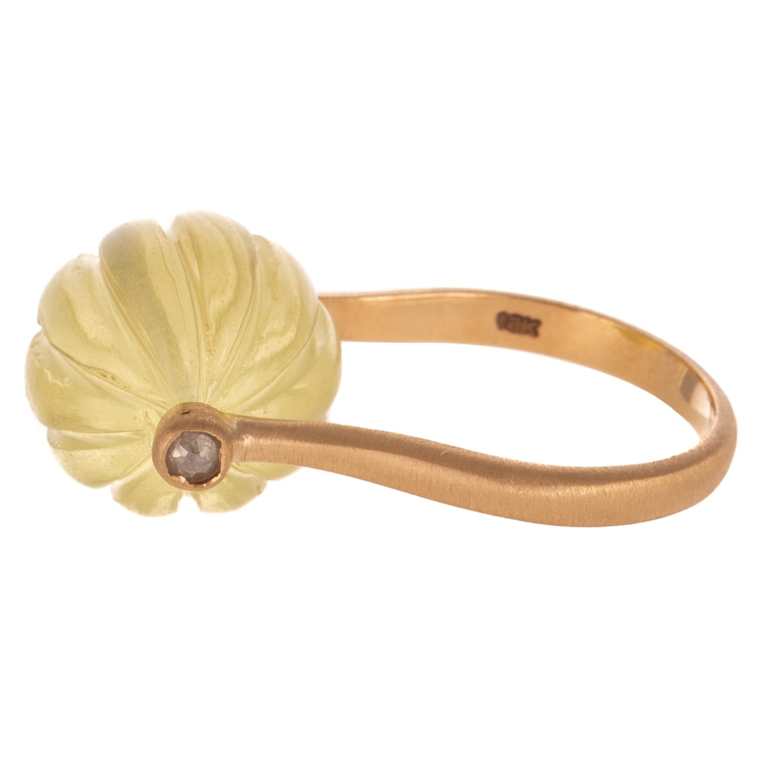 A Lemon Quartz Roller Ring in 18K - 2