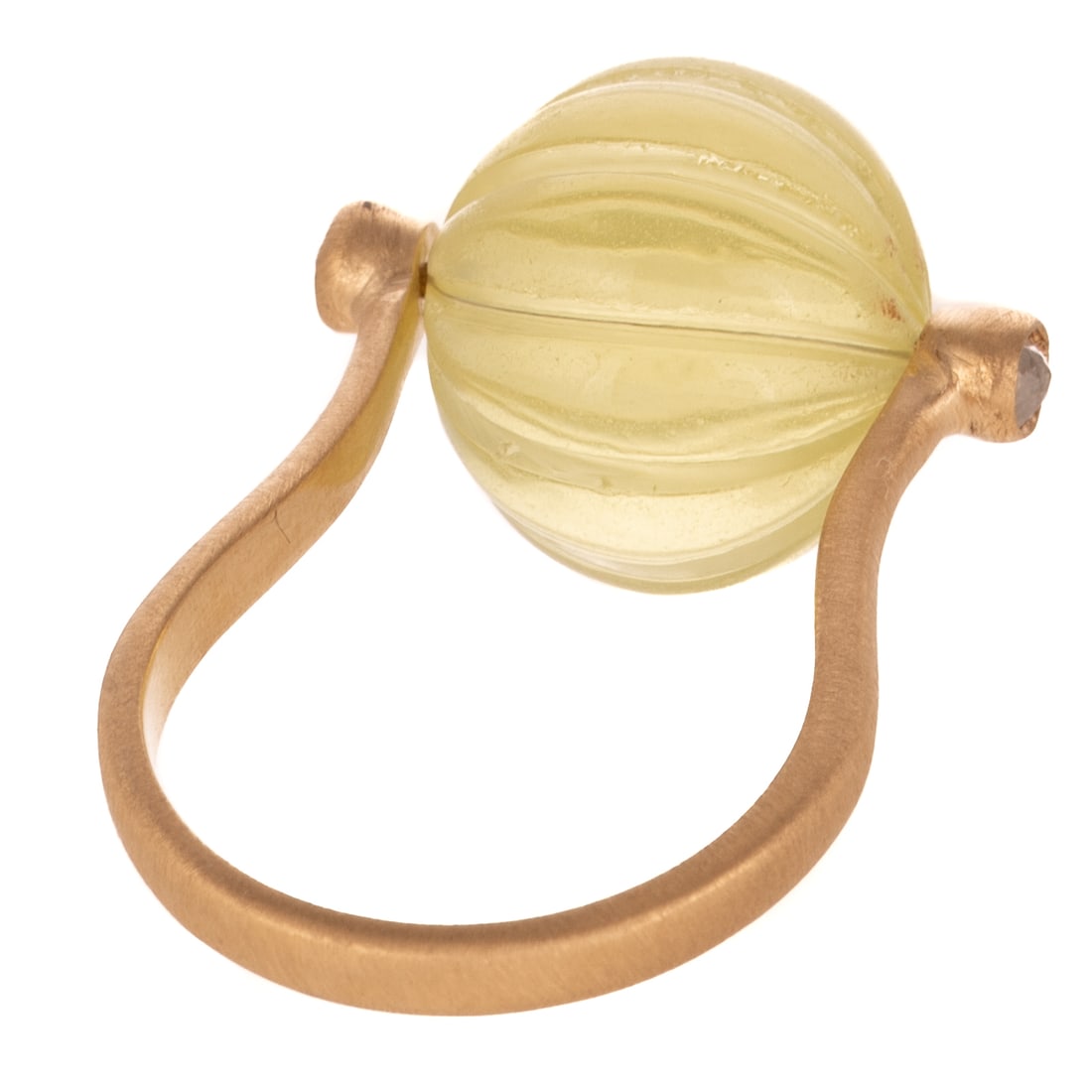 A Lemon Quartz Roller Ring in 18K - 4