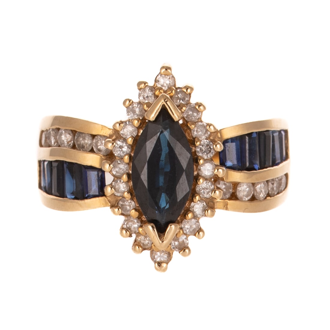 A Contemporary Sapphire & Diamond Ring in 14K (1 of 5)