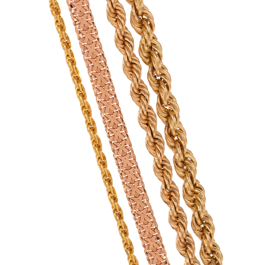 Four Chain Bracelets in Gold (1 of 3)
