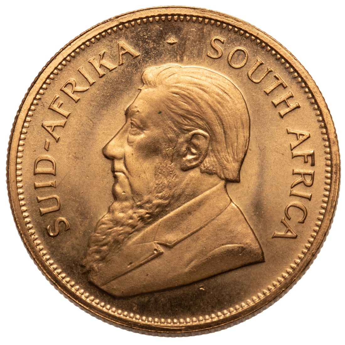 1977 One Oz South African Gold Krugerrand: Comes packed in a folded, off-white presentation pack inside a box. Krugerrand passed Sigma testing