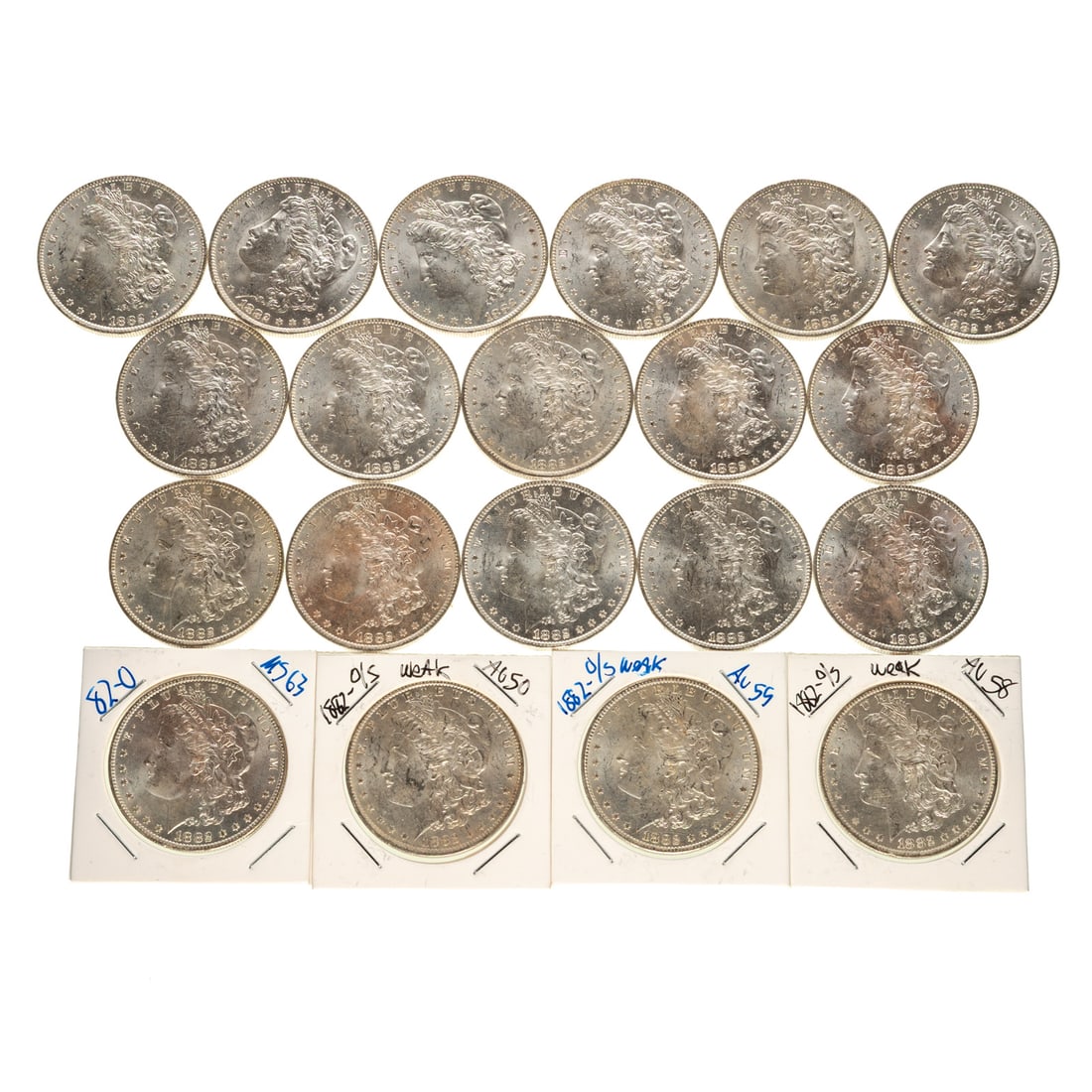 Roll of AU/BU 1882-O Morgan Dollars (1 of 4)