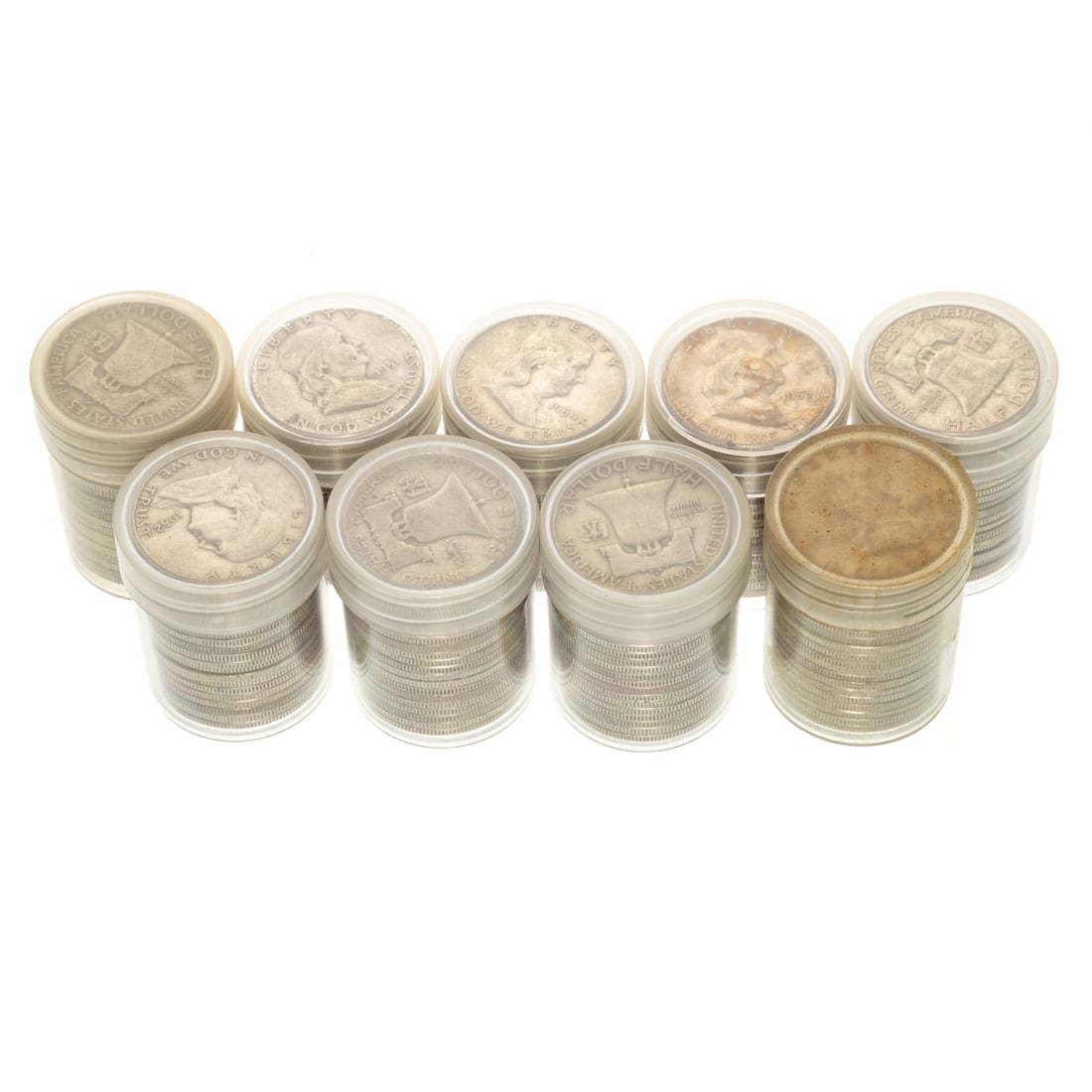 Nine Rolls of Silver Franklin Halves - $90 Face: The most famous American for most of the 18th century until George Washington came along